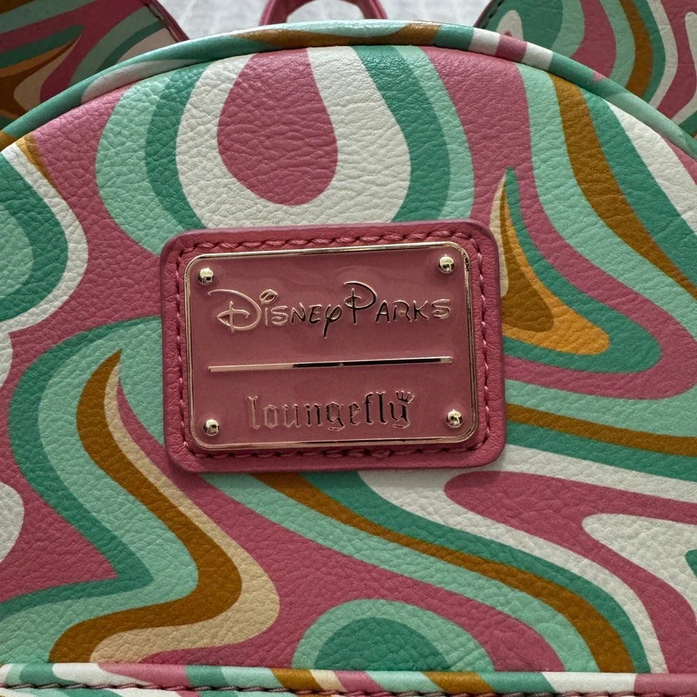 Disney Parks LoungeFly Mickey Mouse Swirl Faux Leather Backpack
